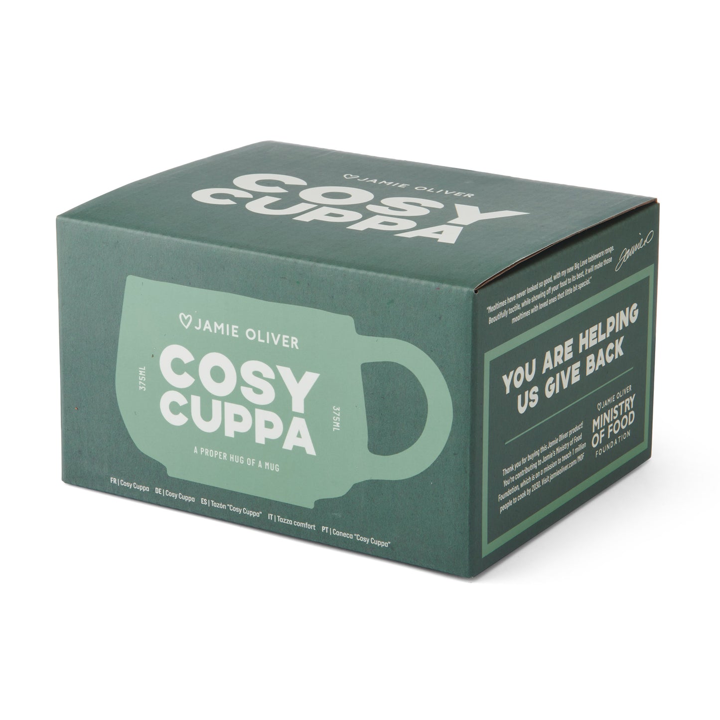 Jamie Oliver Big Love Stoneware 375ml Cosy Cuppa Mug Green