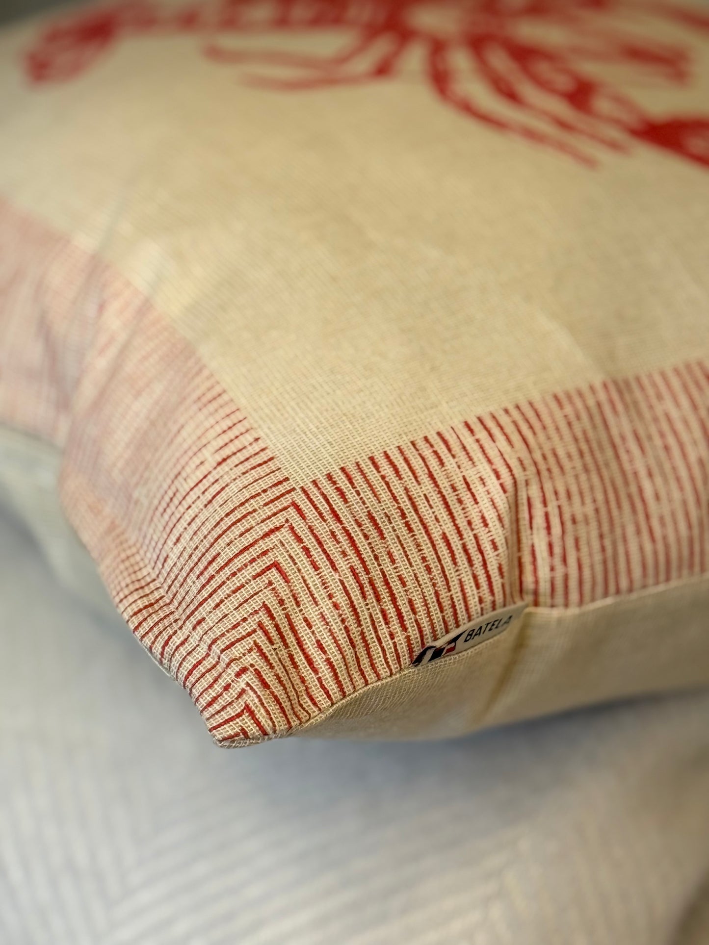 Cushion with lobster motif