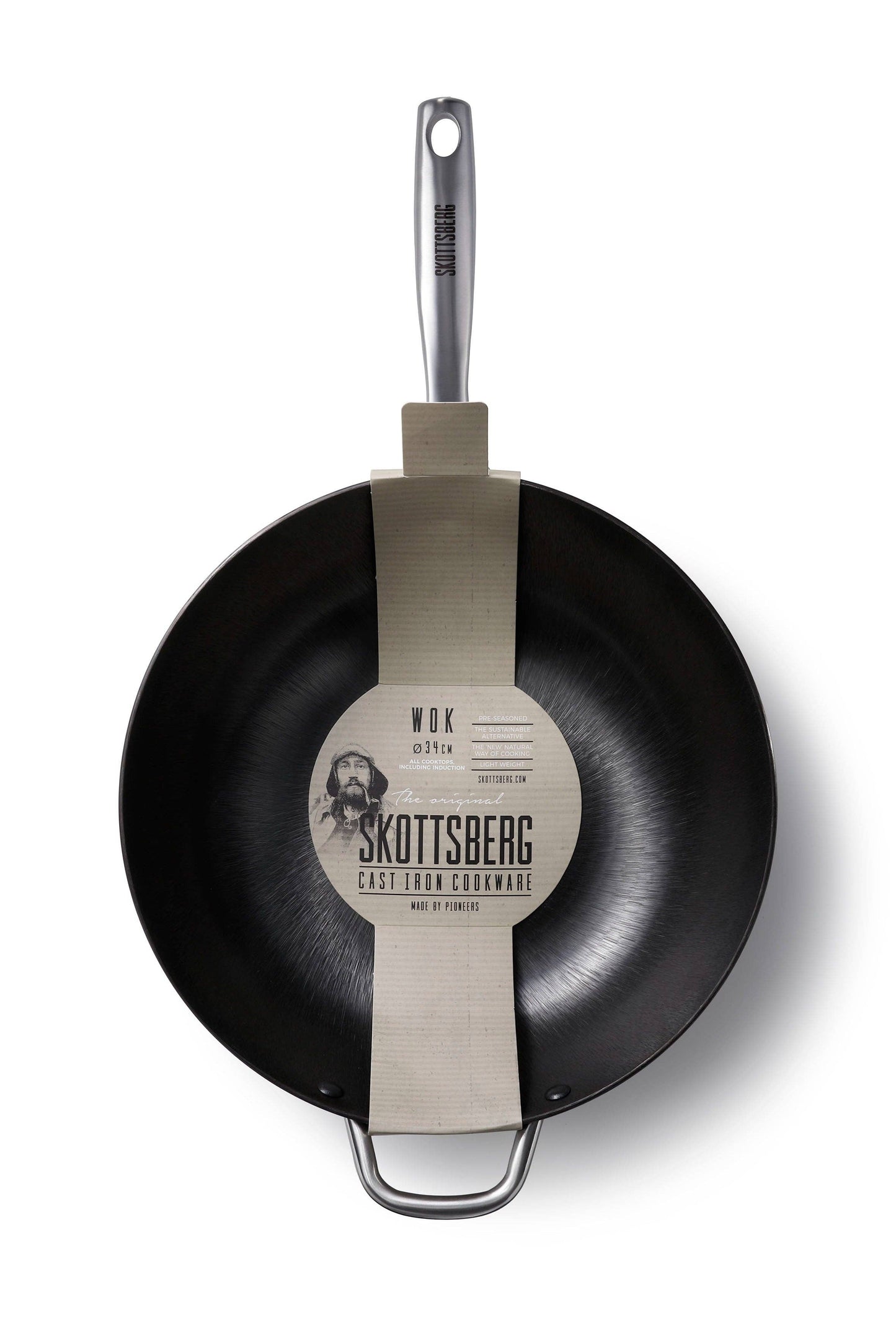 Skottsberg Cast Iron Wok 34 cm