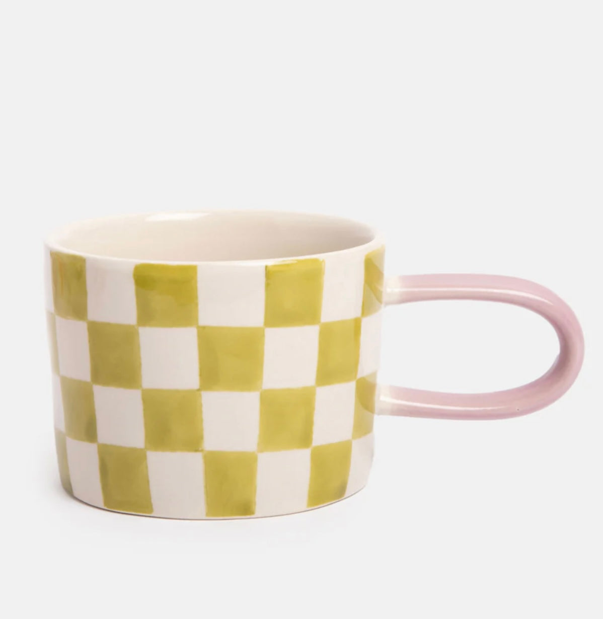 Green check mug