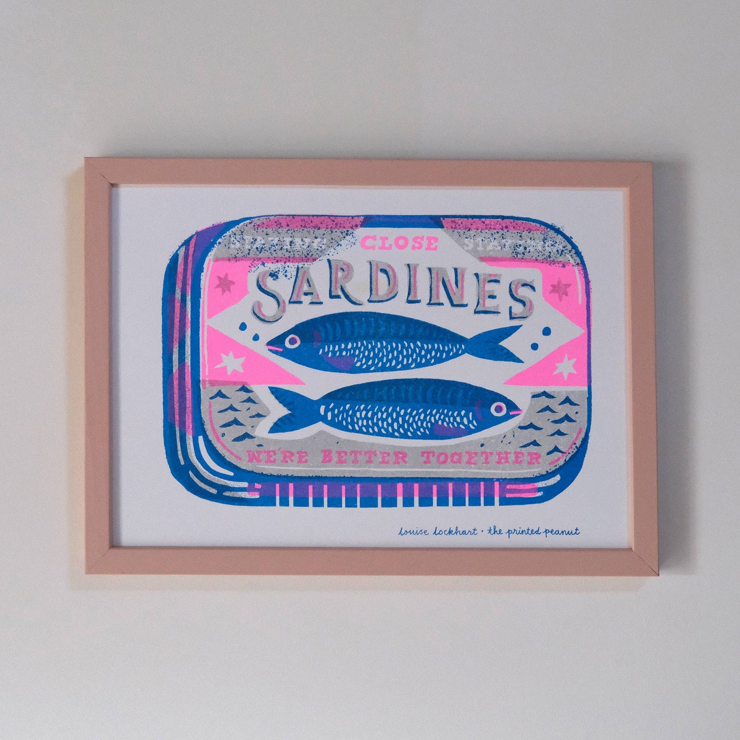 A4 Sardines Risograph Art Print