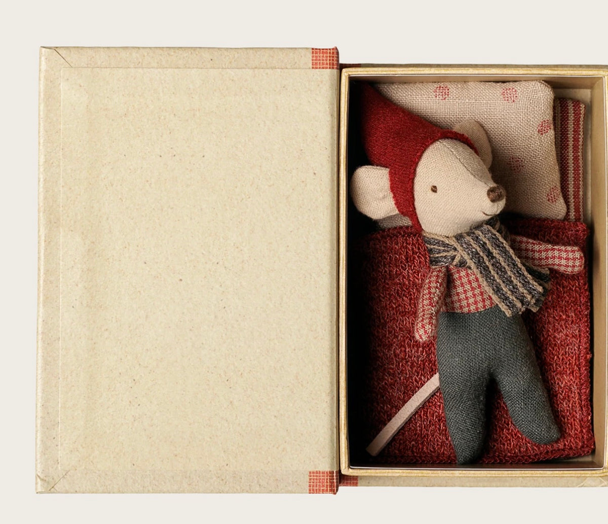 Christmas mouse baby in book.