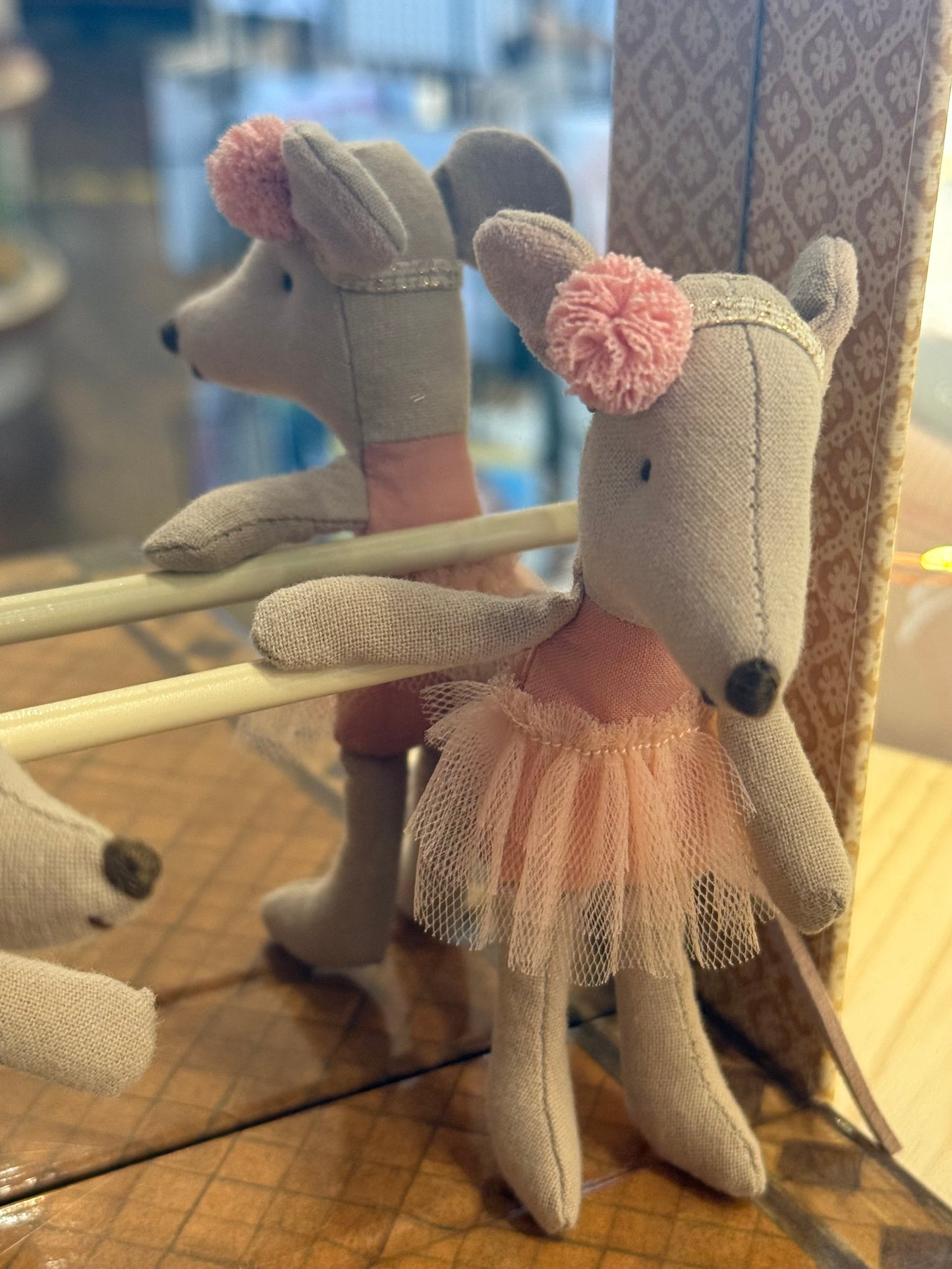 Ballet mice in dance studio by Maileg