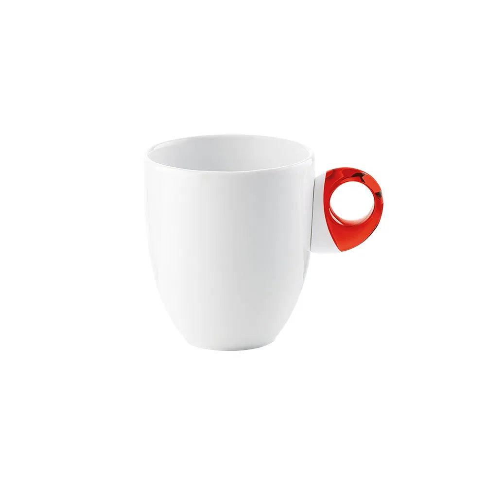 Guzzini Feeling Mug White Porcelain with Red Acrylic Handle
