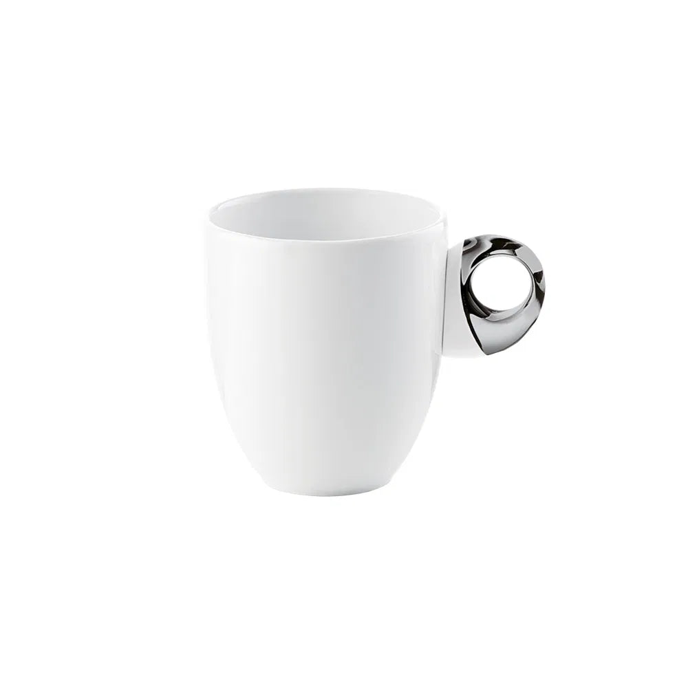 Guzzini Feeling Mug White Porcelain with Grey Acrylic Handle