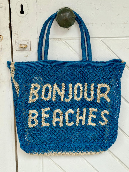 The Jacksons Bonjour Beaches Jute Bag Blue Multi