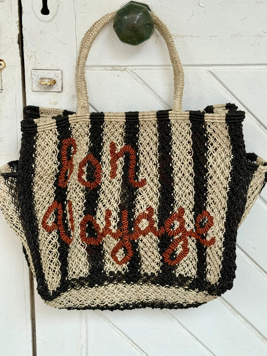 The Jacksons Bon Voyage Jute Bag Black Natural Ginger