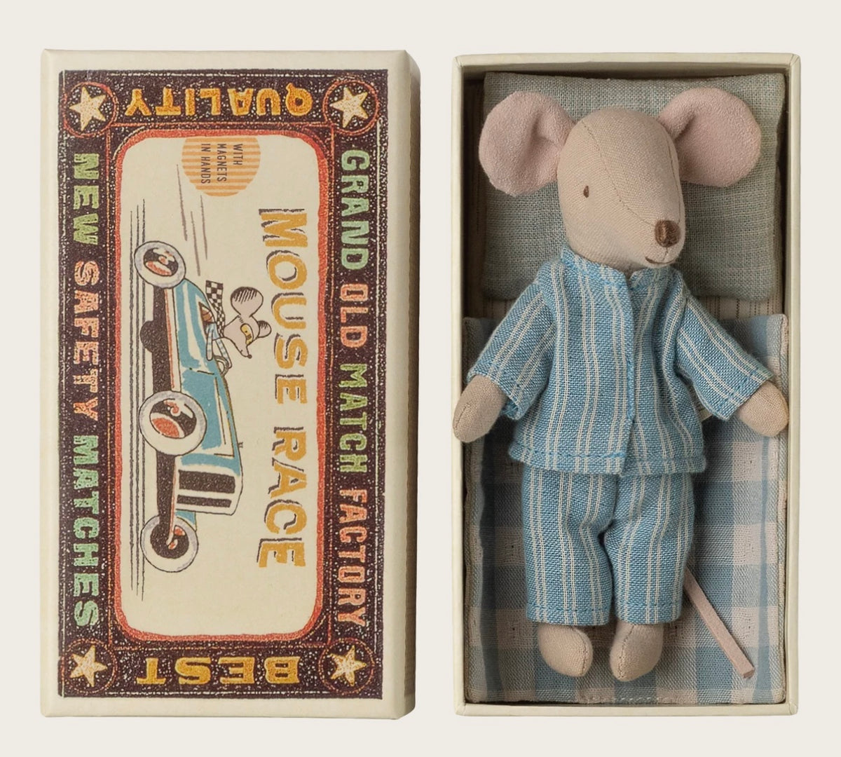 Big brother mouse in matchbox by Maileg