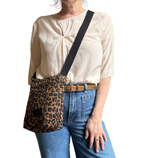 Lisbon city bag - brown leopard print
