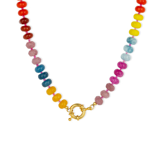 Kauai Chunky Beaded Necklace Pink