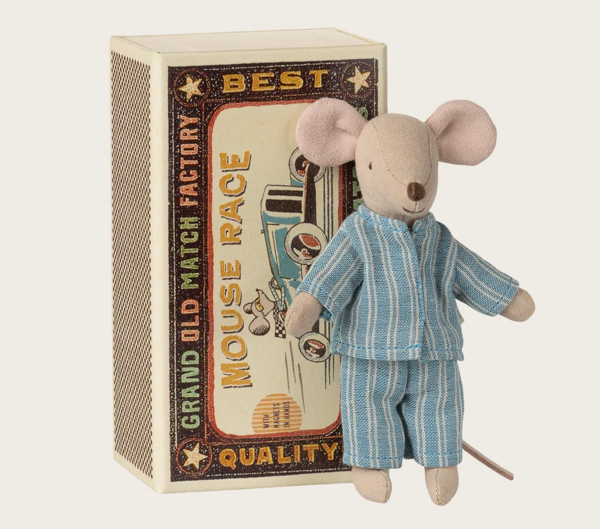 Big brother mouse in matchbox by Maileg