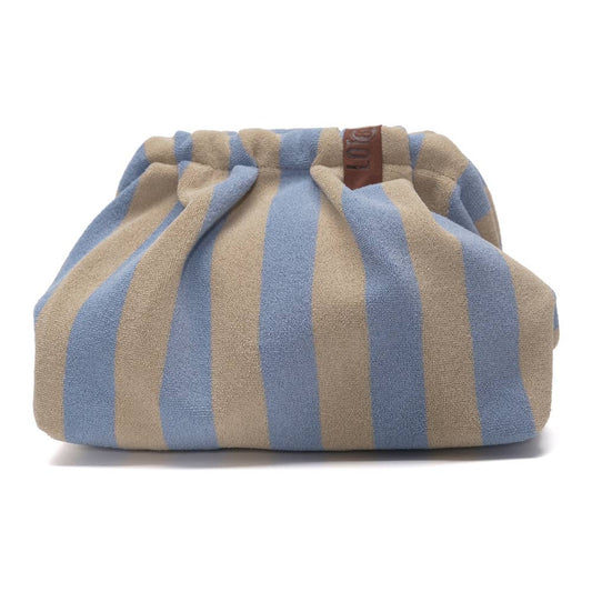 Blue and grey terry clutch bag