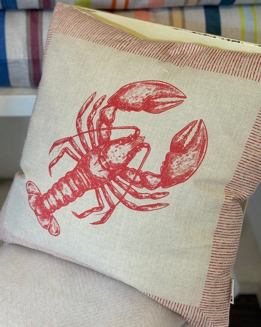 Cushion with lobster motif