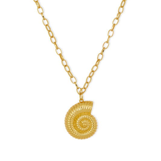 Ocean Shores Gold Shell Necklace