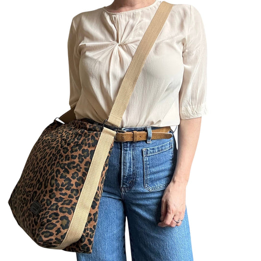 Portland messenger bag  - brown leopard print