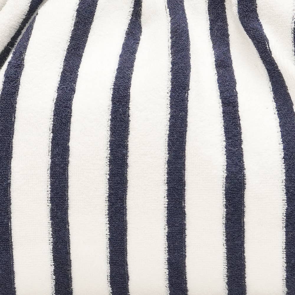 Navy and white terry clutch