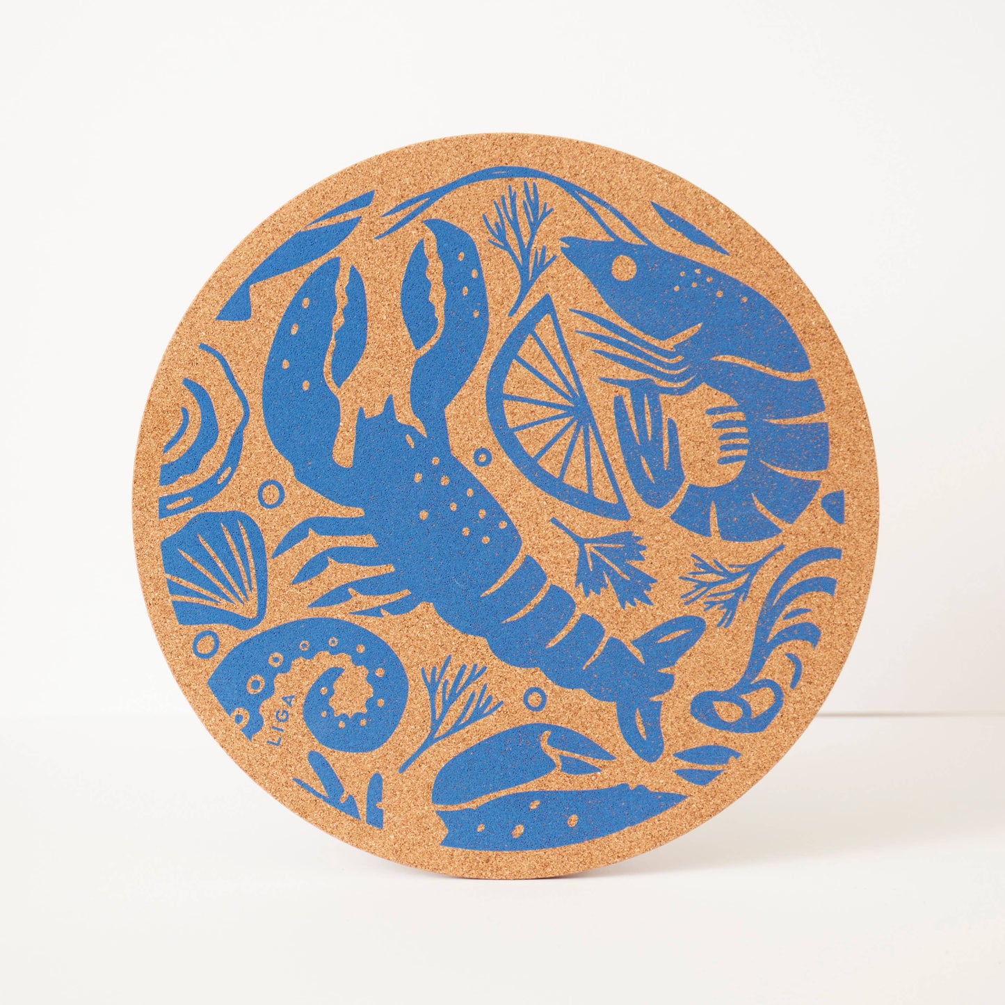 Cork Placemat 30cm - Seafood Platter S/4