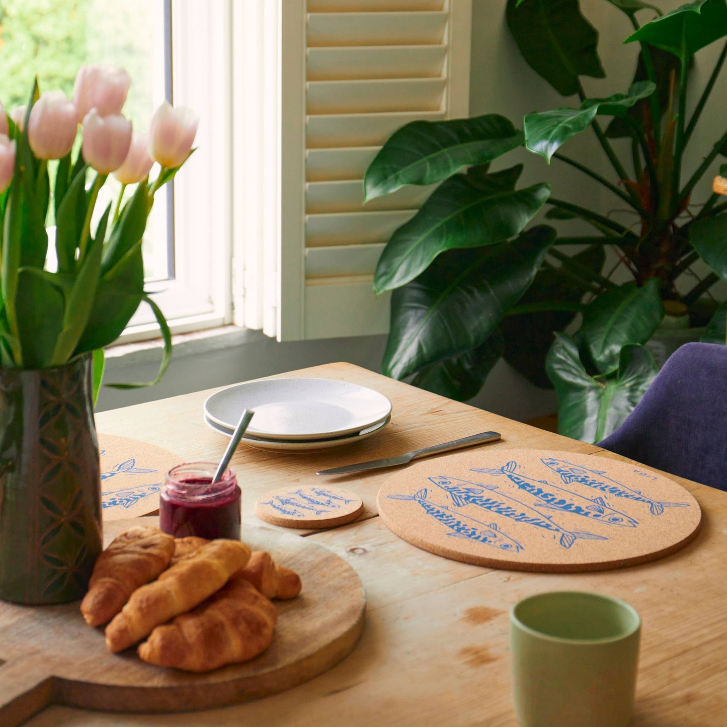 Cork Placemat 30cm - Mackerel S/4