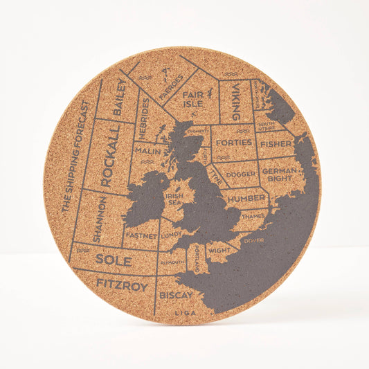Cork Placemat 30cm - Shipping Forecast S/4
