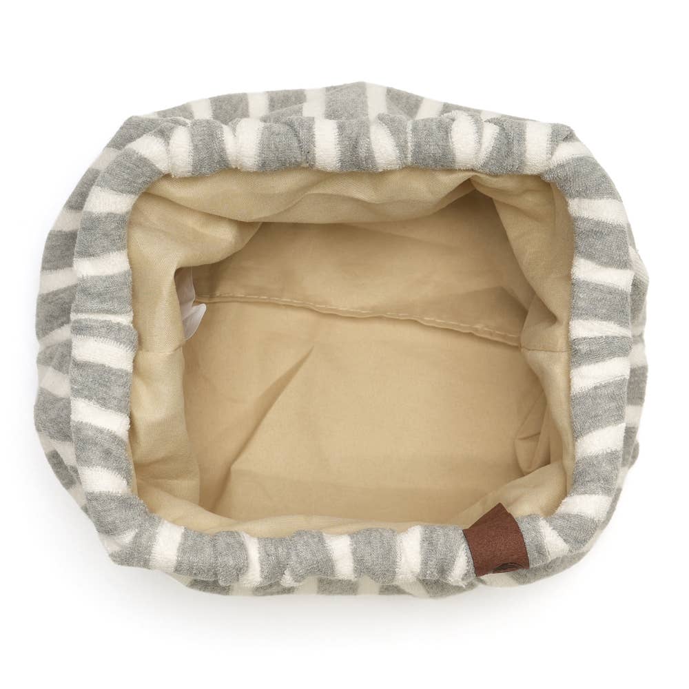 Grey and white terry clutch bag