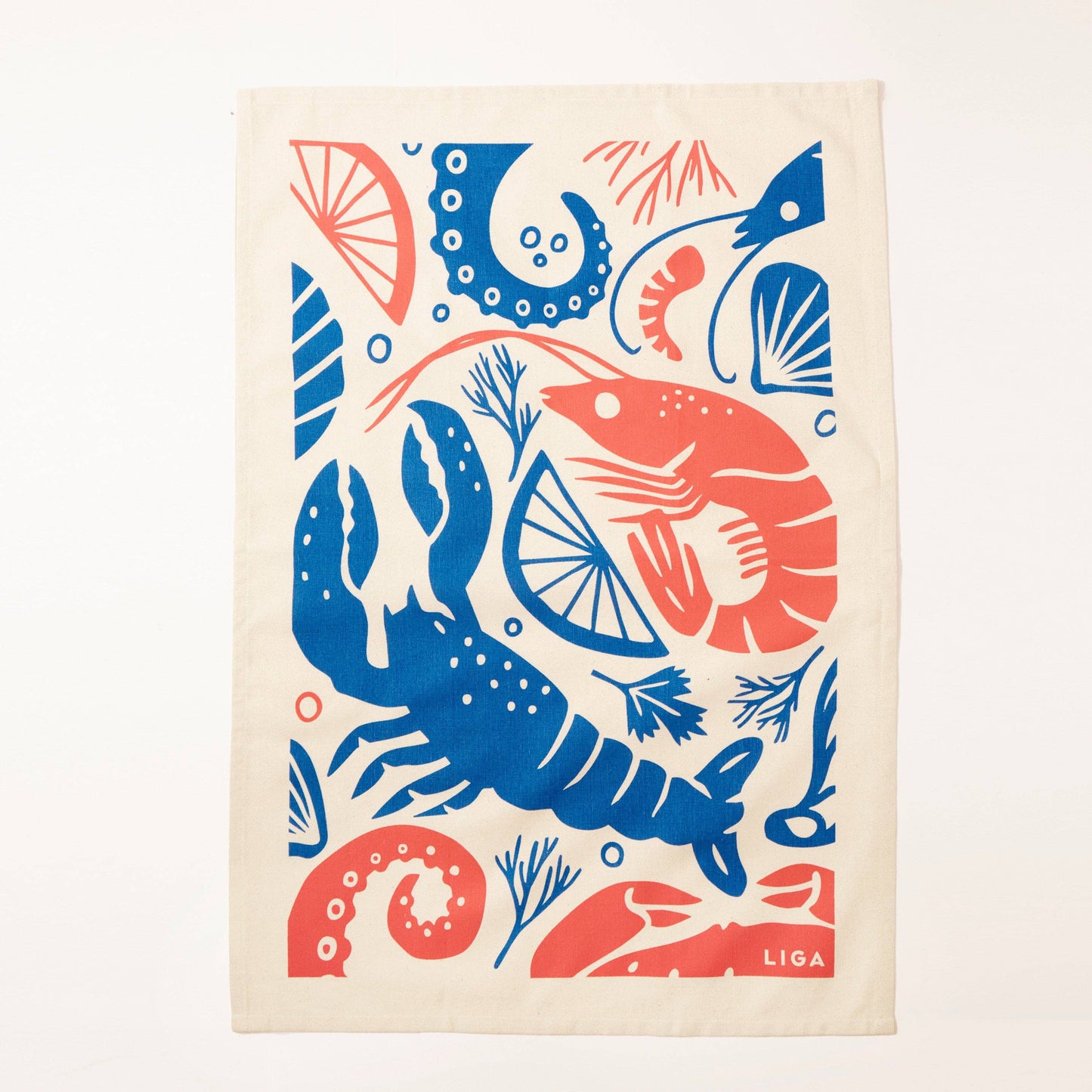 Organic Tea Towel | Seafood Platter