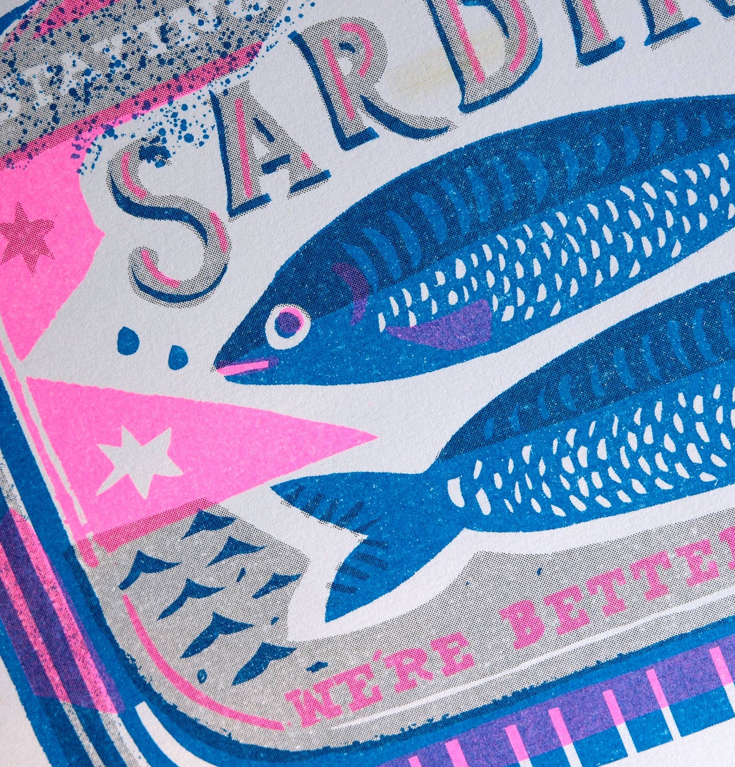 A4 Sardines Risograph Art Print