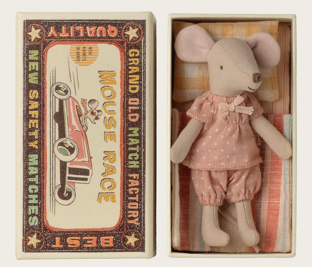 Big sister mouse in matchbox by Maileg