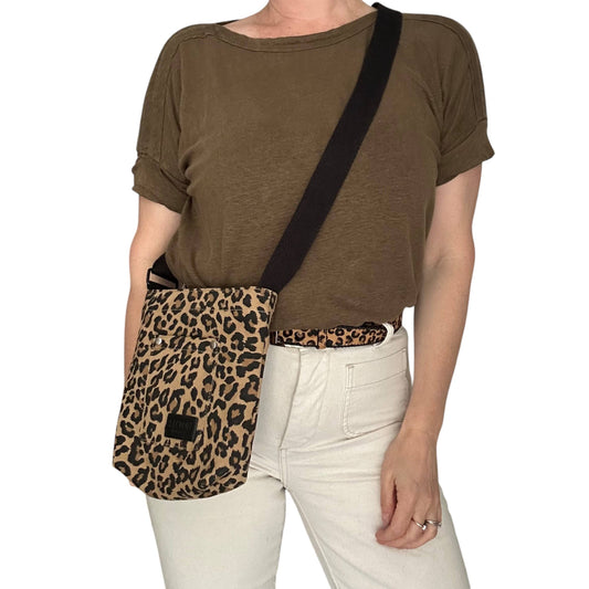 Lisbon city bag - sand leopard print