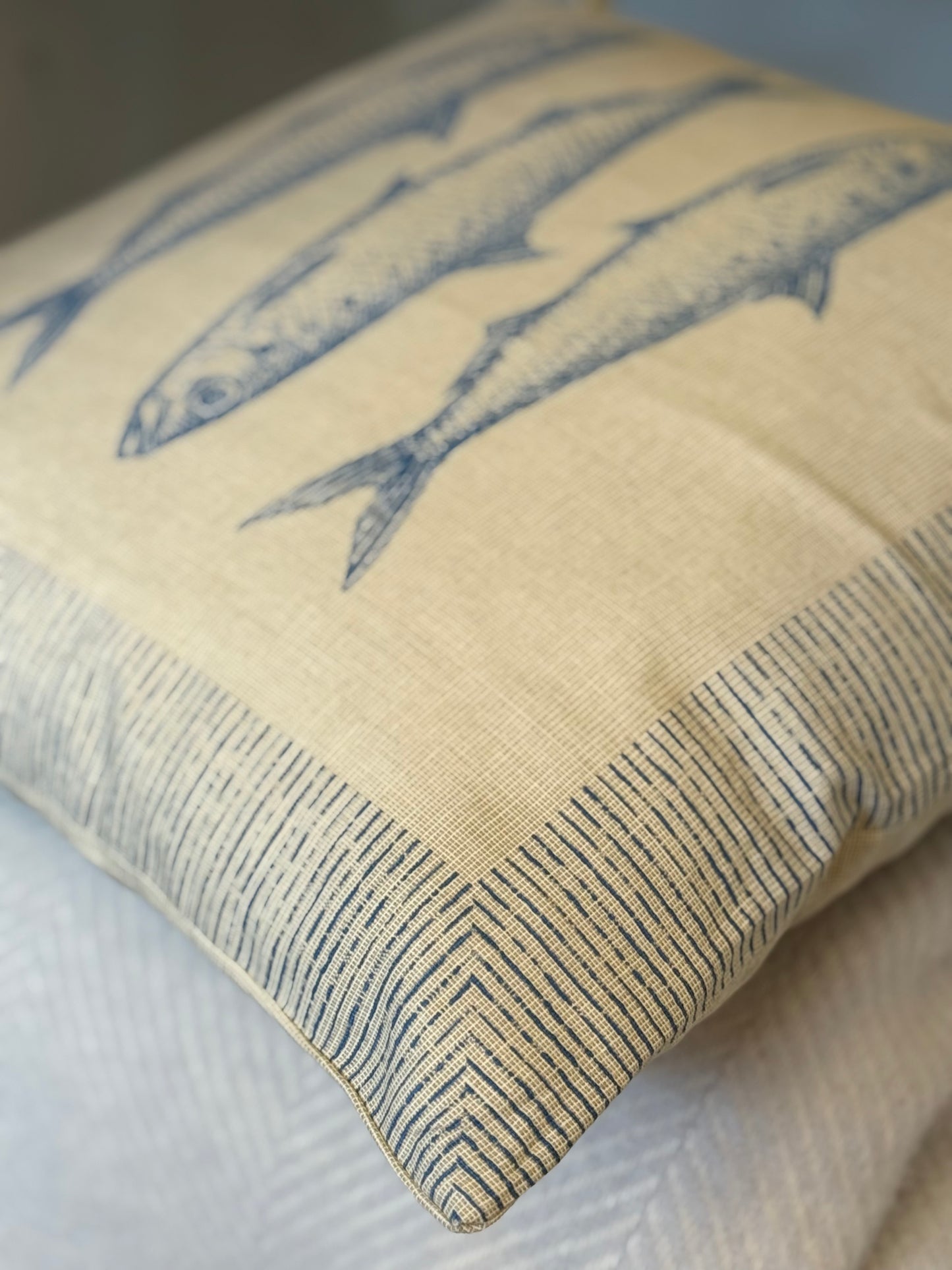 Cushion with fish motif