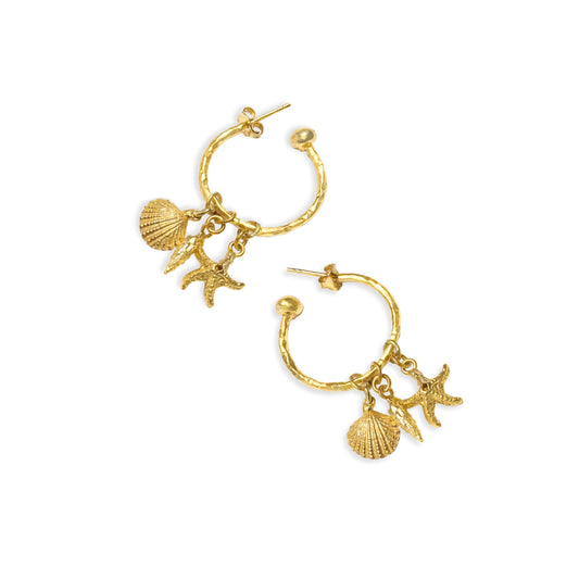 Treasure Island Charm Hoop Earrings