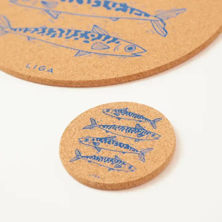 Cork Placemat 30cm - Mackerel S/4
