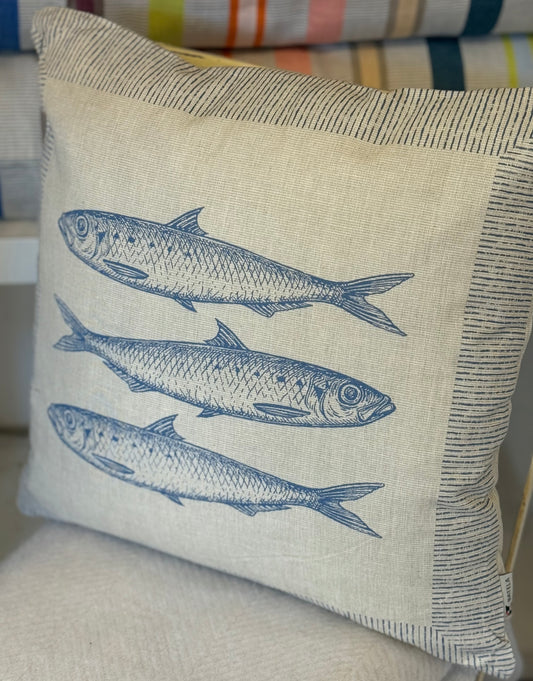 Cushion with fish motif