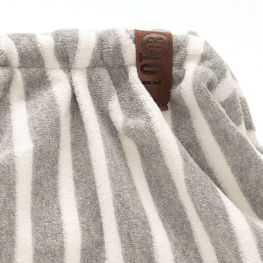Grey and white terry clutch bag