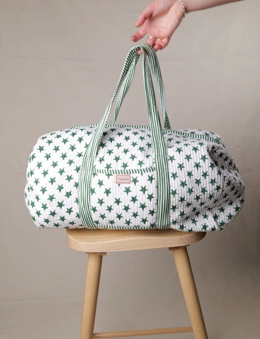 INDIAN BLOCK PRINT WEEKEND BAG
- GREEN STAR