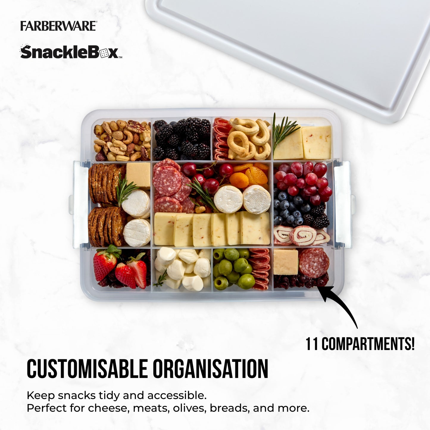 Farberware SnackleBox Patterned Polypropylene Board and Box, 28 x 42CM