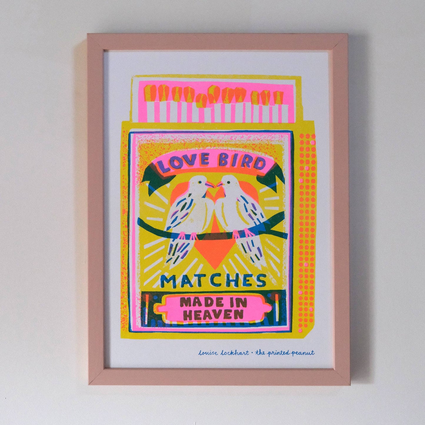 Love Bird Matches A4 Risograph Art Print