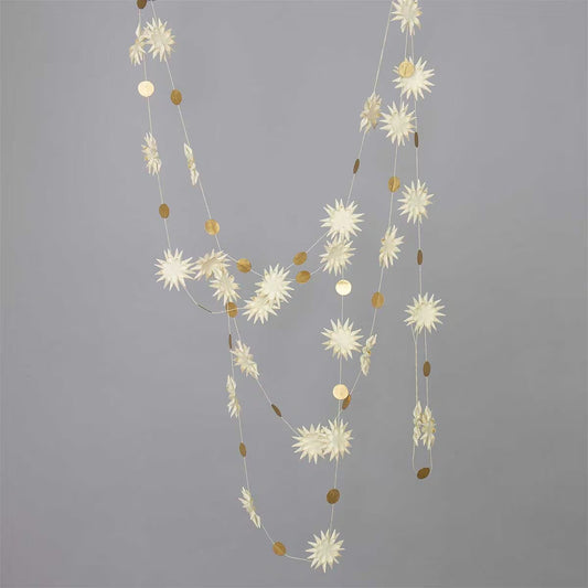 KOTTE WITH GOLD DOTS Garland, white/gold