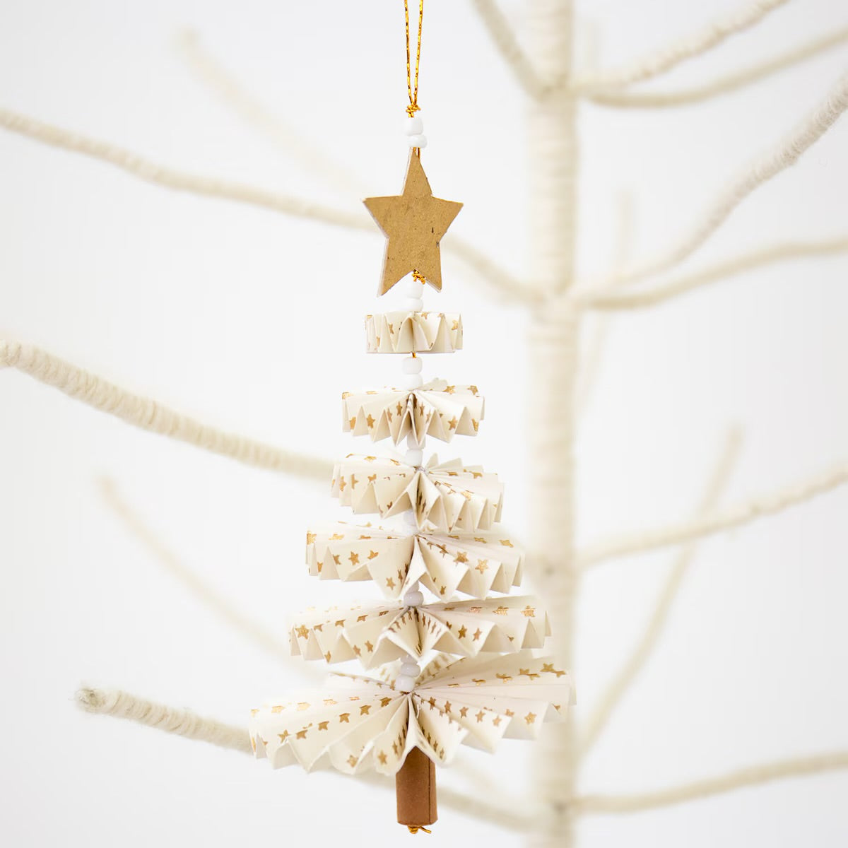 FOLD FIR ornament, white