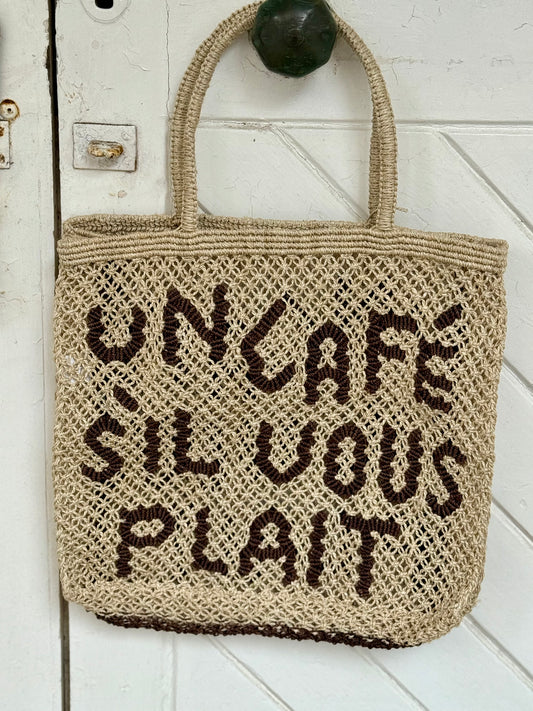 The Jacksons Un Cafe S’il Vous Plait Jute Bag Natural