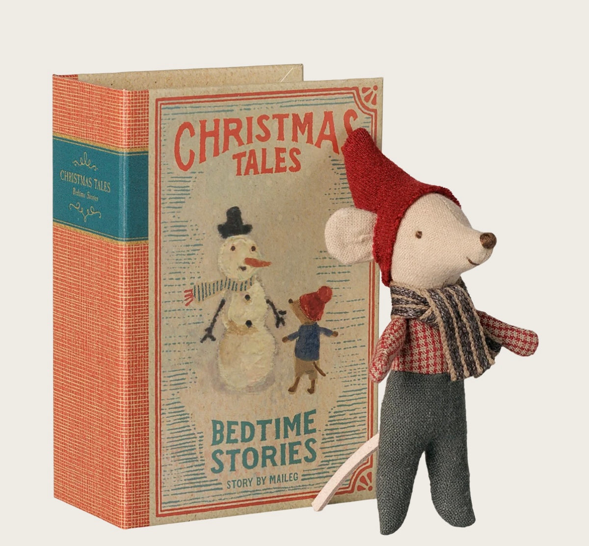 Christmas mouse baby in book.