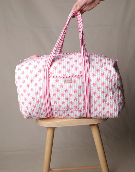 INDIAN BLOCK PRINT WEEKEND BAG
- PINK STAR