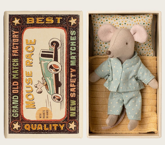 Little brother mouse in matchbox by Maileg