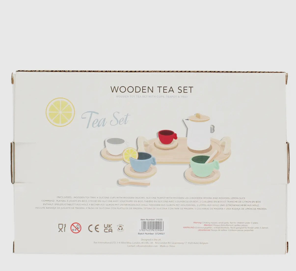 Wooden toy tea playset