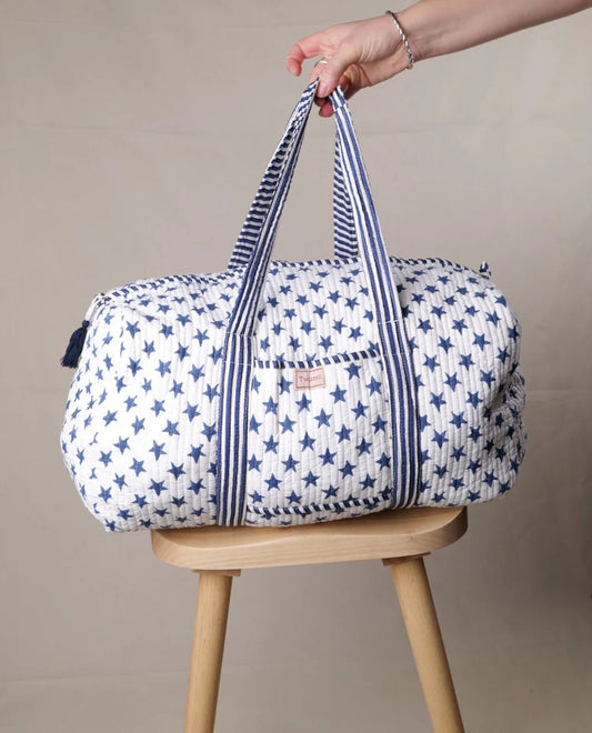 INDIAN BLOCK PRINT WEEKEND BAG
- BLUE STAR