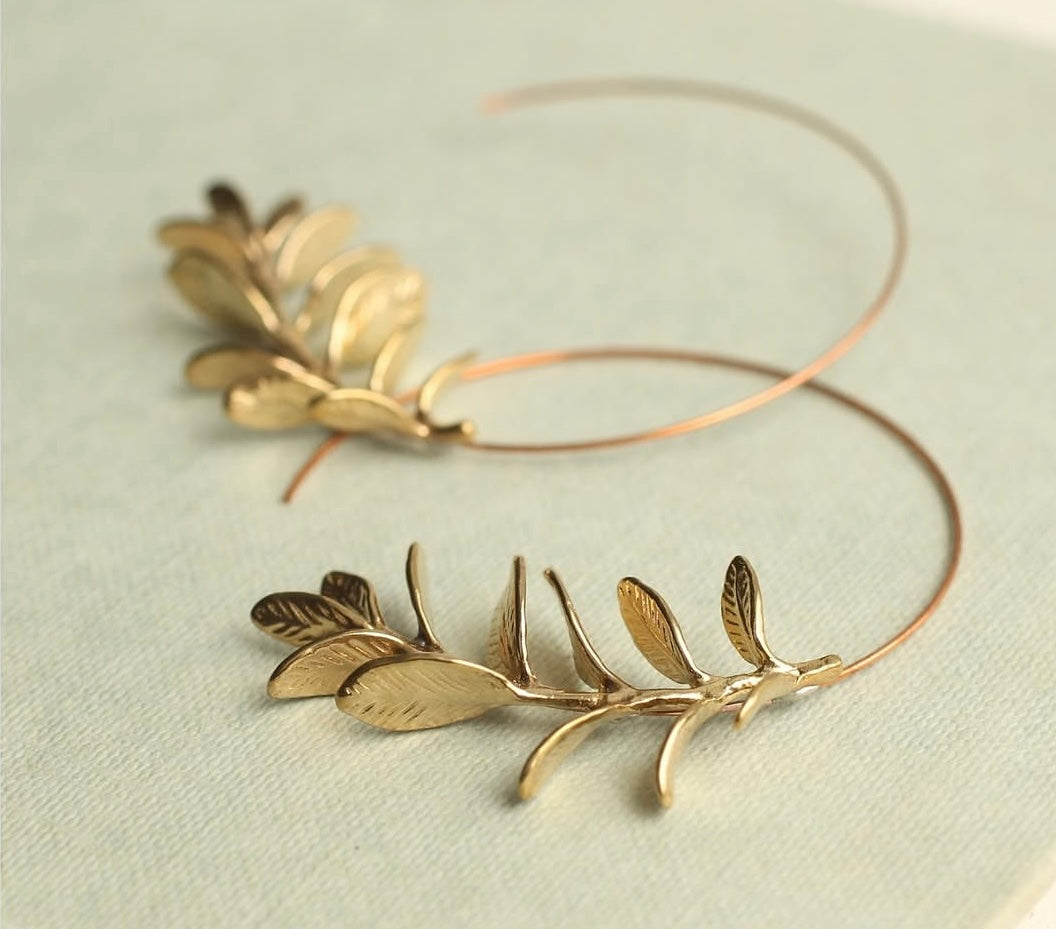 Botanical leaf hoops