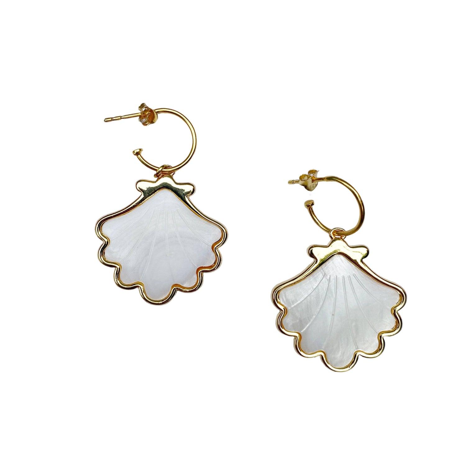 Clam Chowder Earrings White