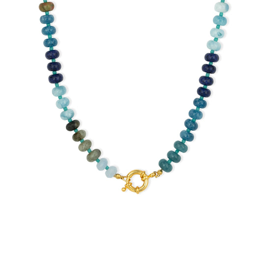 Kauai Chunky Beaded Necklace Blue