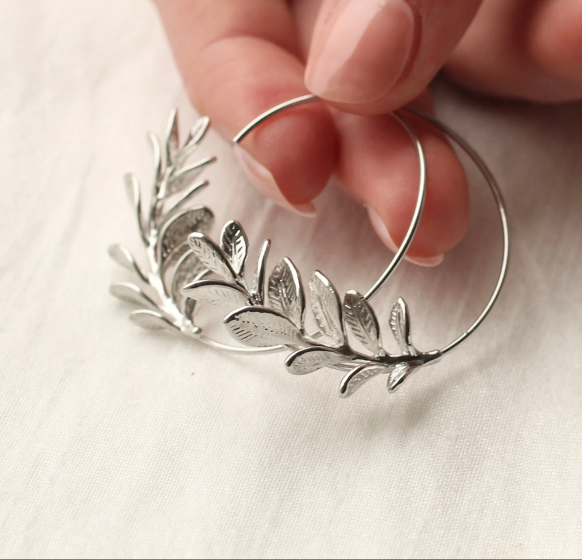 Botanical leaf hoops